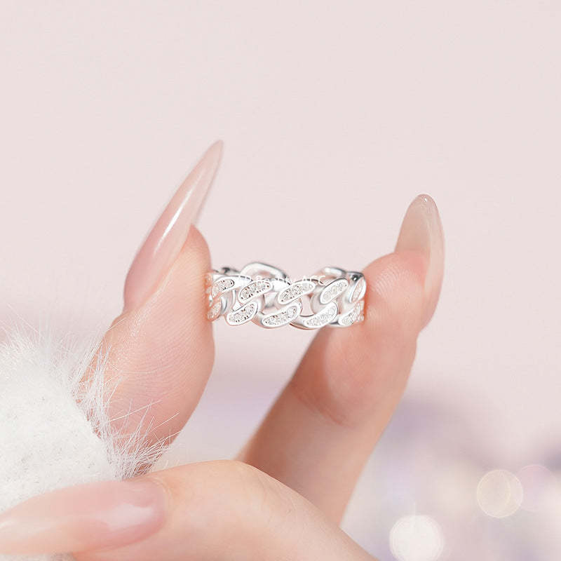 B관 - 925 실버 체인 디자인 오픈형 반지 [YC3219R_1] 25.11-3