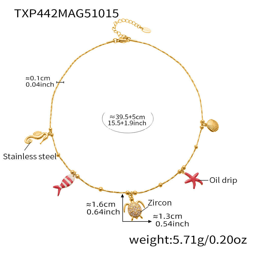 D관 - 스테인리스 스틸 문어 물고기 큐빅 펜던트 목걸이 팔찌 귀걸이 [TXP441] 25.10-4
