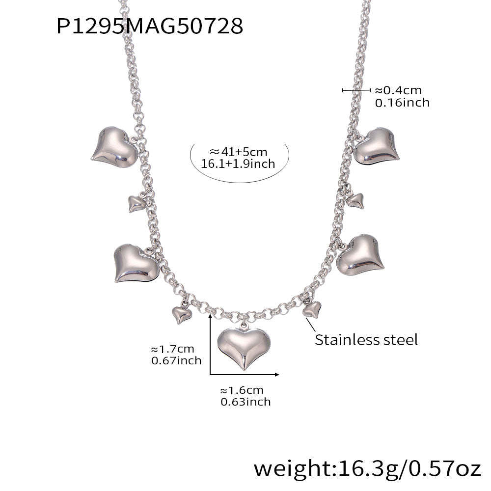 D관 - 18K 도금 스테인리스 스틸 하트 펜던트 목걸이 [P1295-D347] 25.08-1