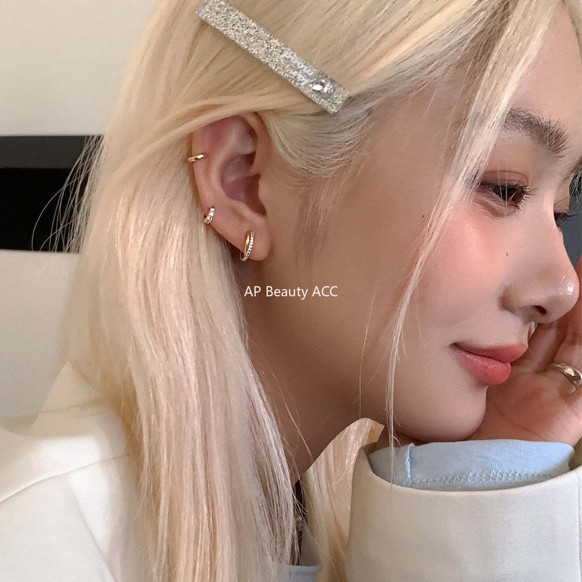 A관 - 925 은침 뫼비우스 큐빅 링 귀걸이 [EH-4132] 25.10-5