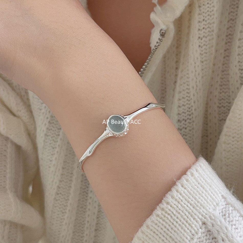 F관 - 925 실버 비정형 타원형 크리스탈 팔찌 [A365] 25.10-2