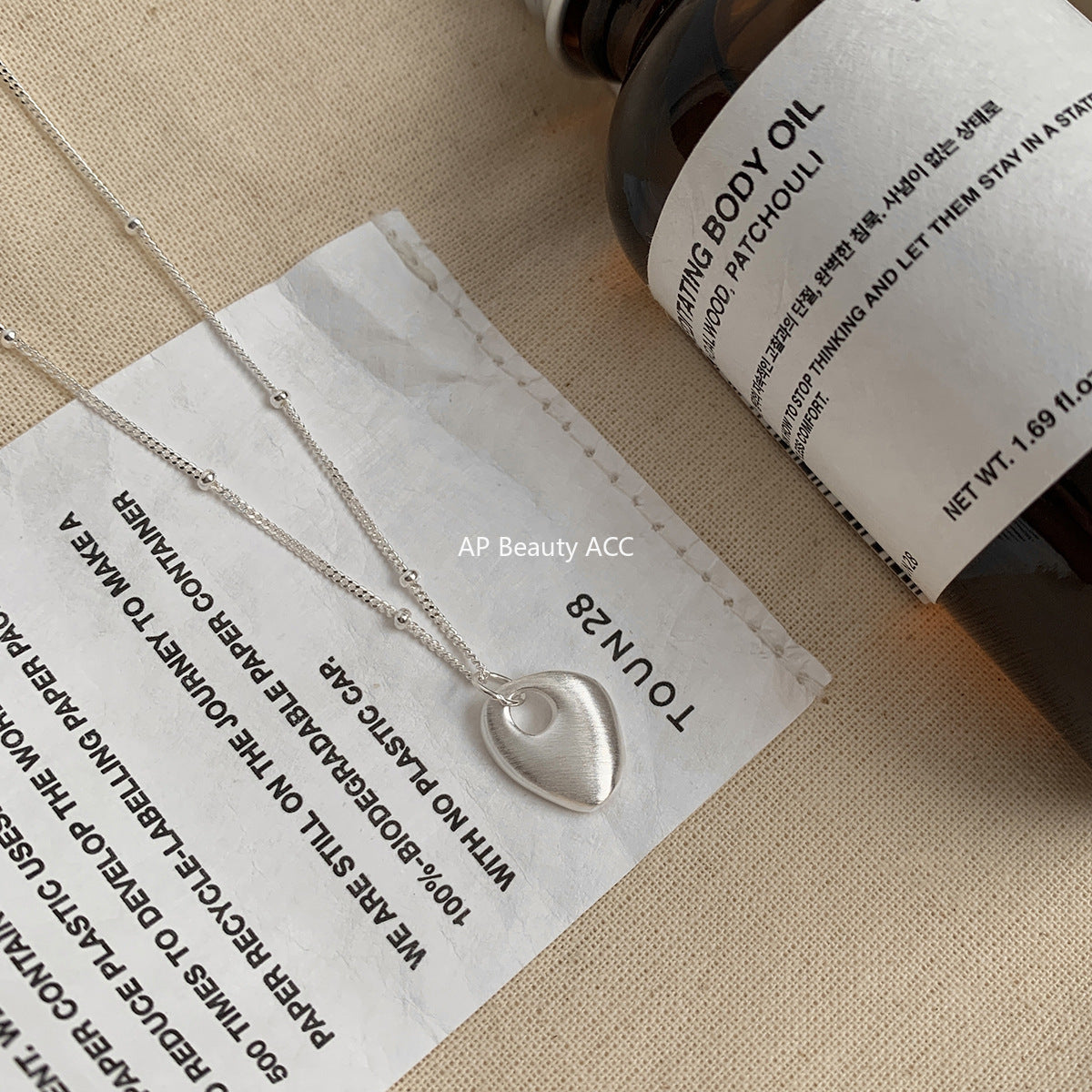 A관 - 925 실버 샌딩 플레이트 펜던트 목걸이 [1003] 25.10-3