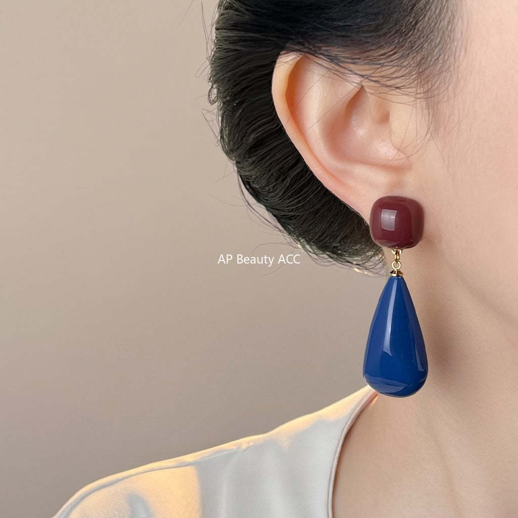 C관 - 핸드메이드 레진 드롭 925 은침 귀걸이 [7030] 25.11-3