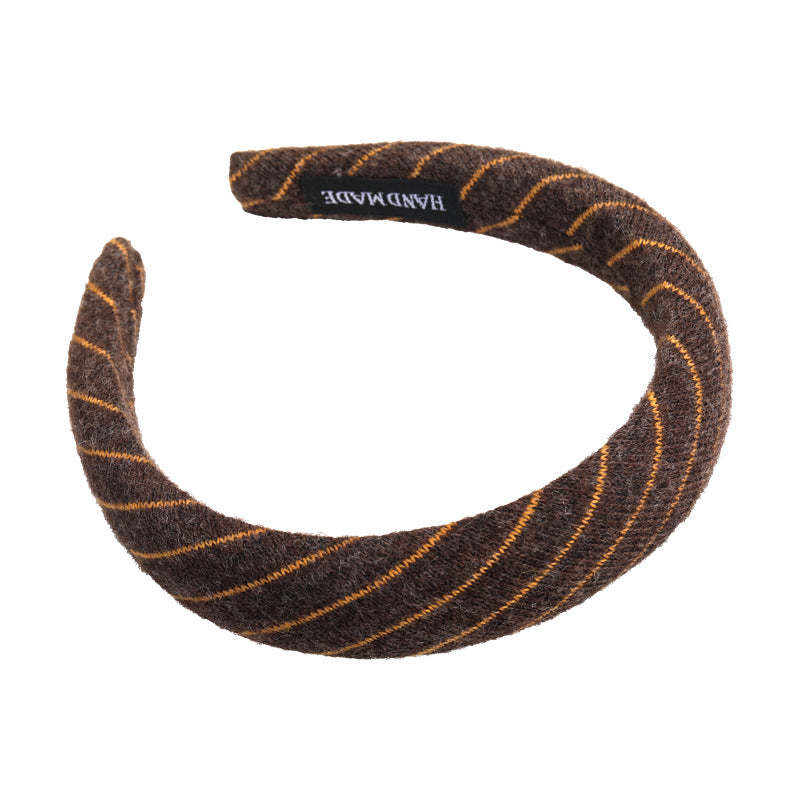 E관 - 니트 스트라이프 와이드 스펀지 머리띠 [27524] 25.09-4