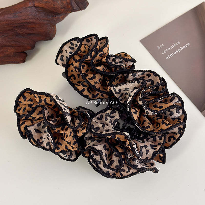 E관 - 호피 플라워 입체 디자인 집게핀 [27718] 25.11-4