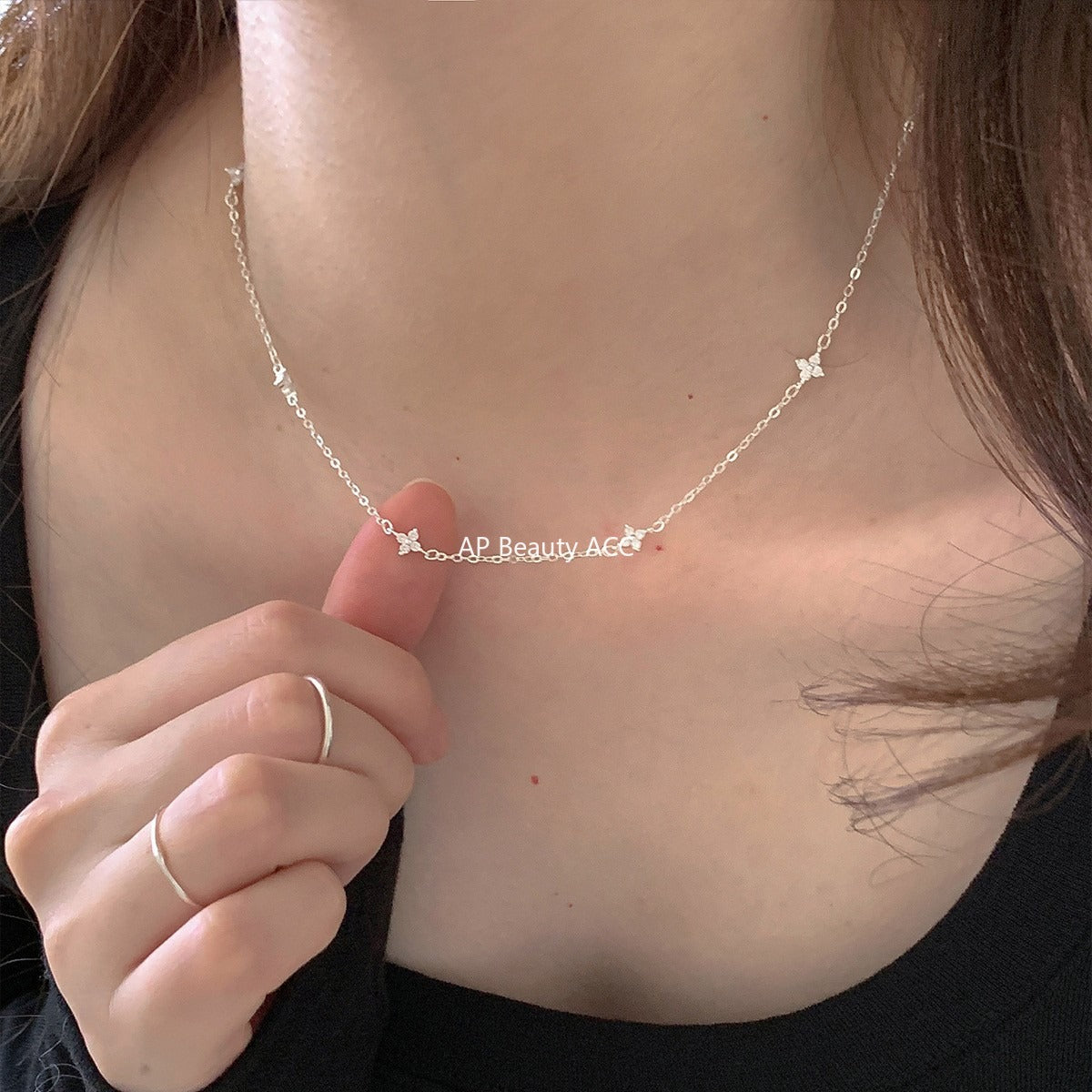 A관 - 925 실버 네잎클로버 디자인 목걸이 [XL-1228] 25.11-1