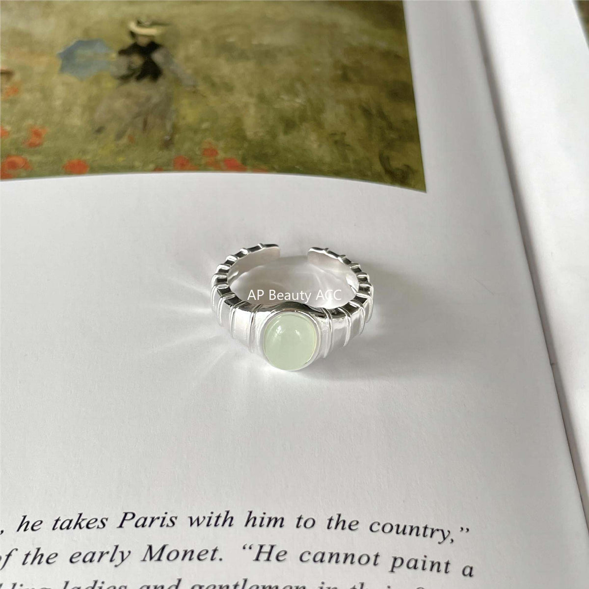 F관 - 925 실버 타원 크리스탈 오픈형 반지 [J1900] 25.12-2