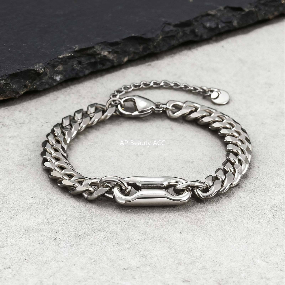 G관 - 스테인리스 스틸 8자 볼드 체인 팔찌 [BR-2632] 25.12-1