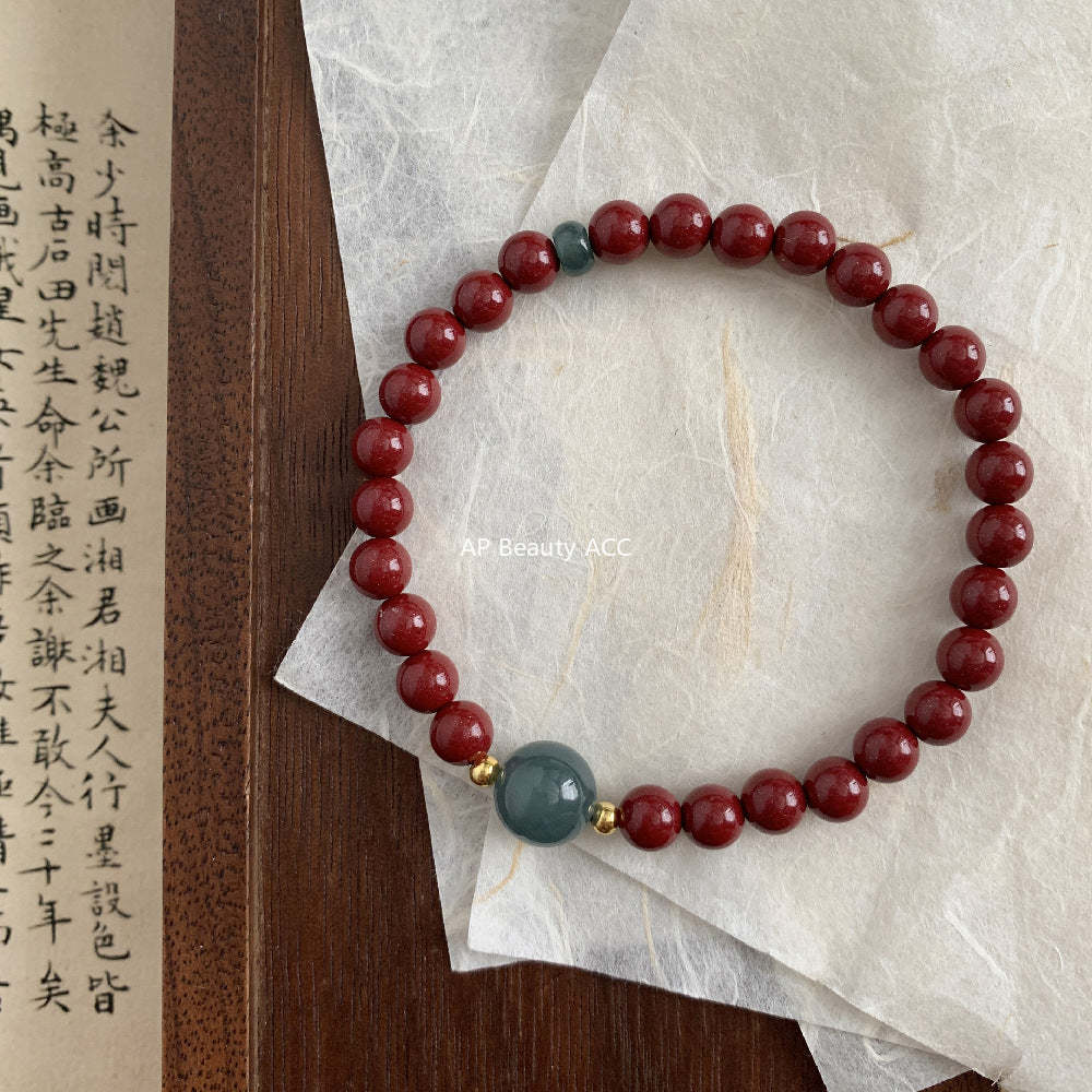 A관 - 925 실버 천연 자금사 비취 비즈 팔찌 [1636] 25.12-3