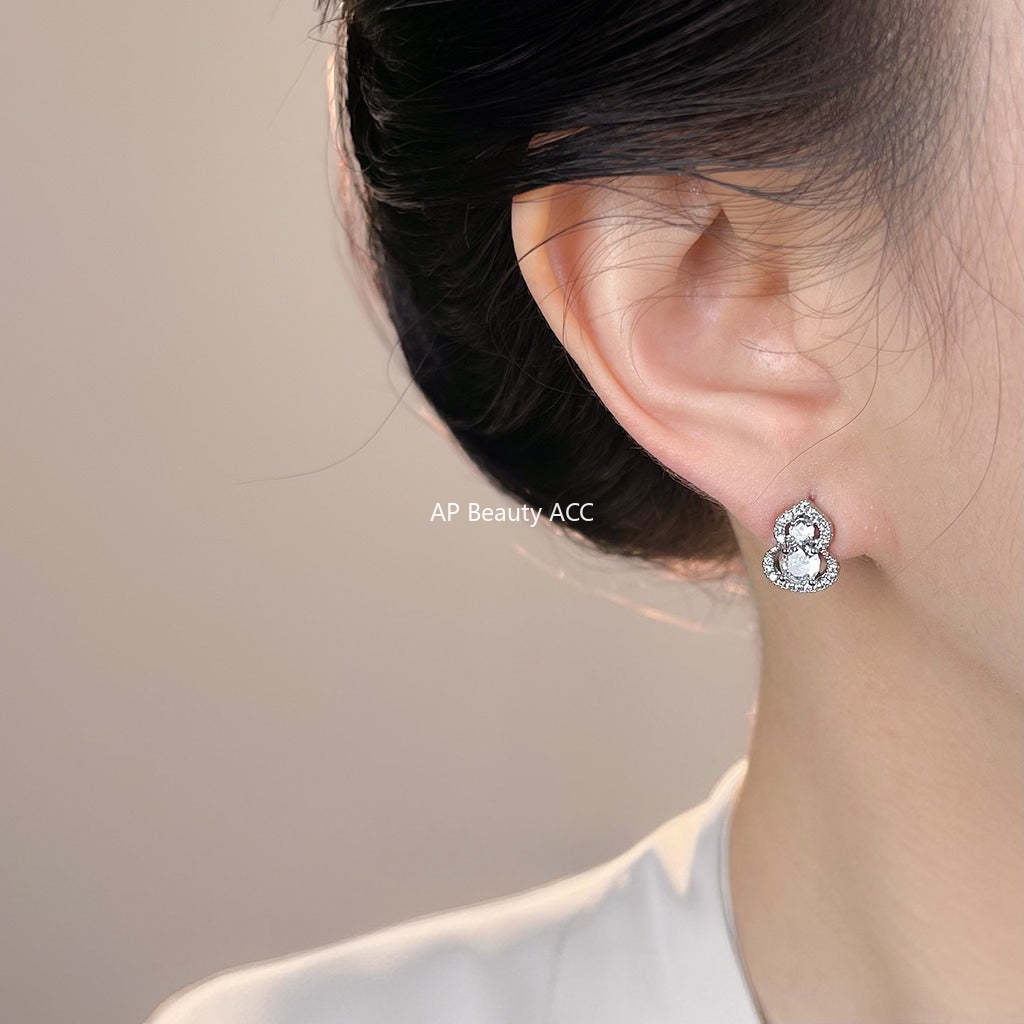 C관 - 호리병 모양 큐빅 925 은침 귀걸이 [7199] 25.12-1