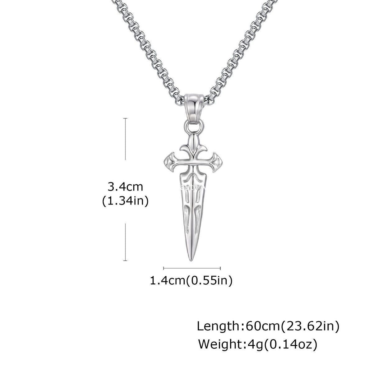 G관 - 스테인리스 검 모양 십자가 펜던트 목걸이 [PN-2241] 25.11-1