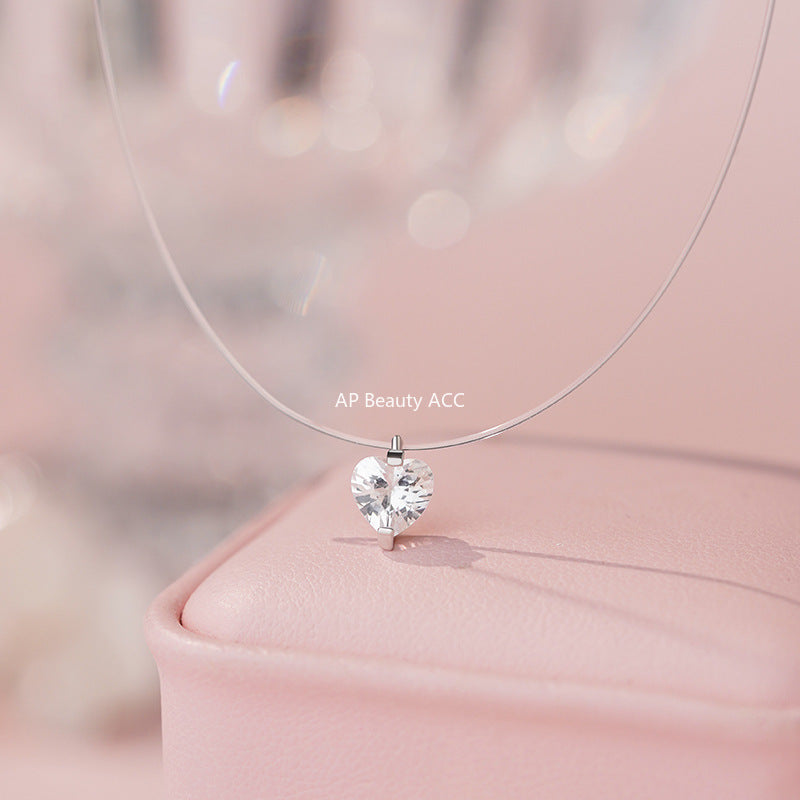 B관 - 999 실버 하트 펜던트 우레탄줄 목걸이 [YC2764N_1] 25.10-1