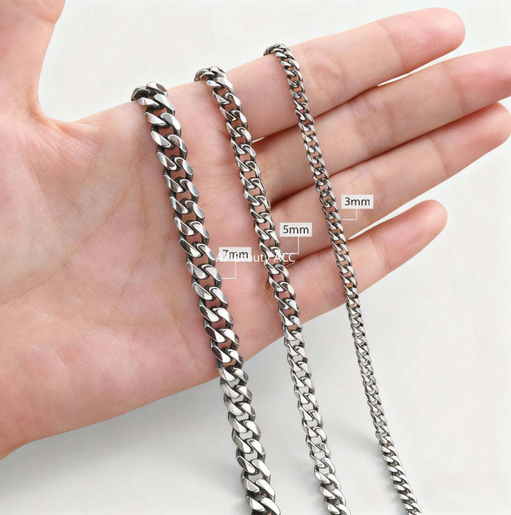 G관 - 스테인리스 스틸 볼드 빈티지 체인 목걸이 [NC-529] 25.10-5