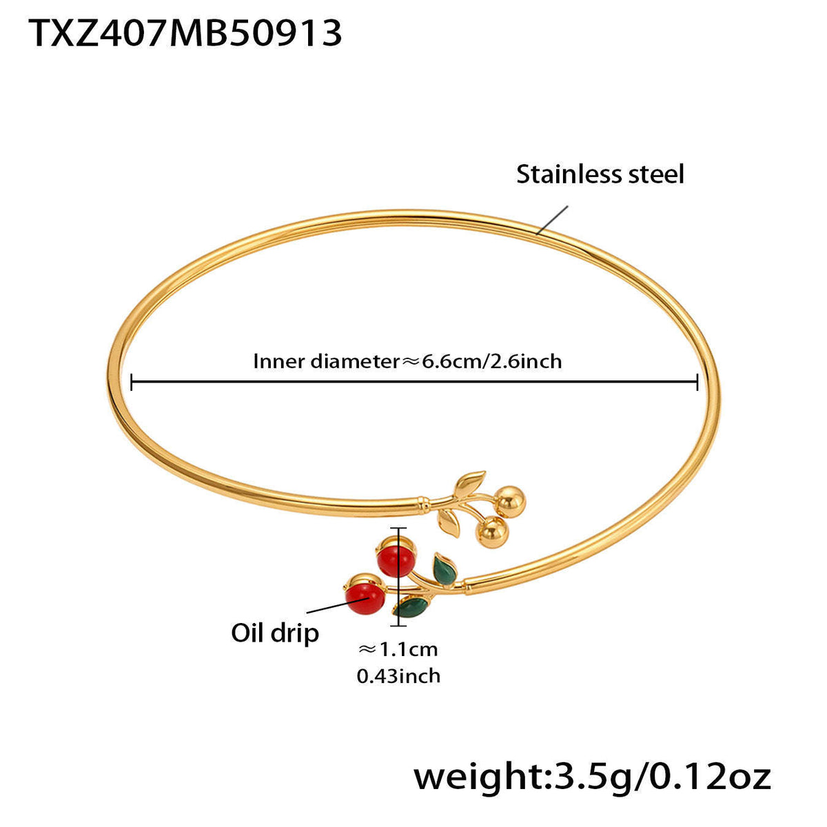 D관 - 스테인리스 스틸 체리 펜던트 목걸이 귀걸이 팔찌 반지 [TXP407] 25.09-4