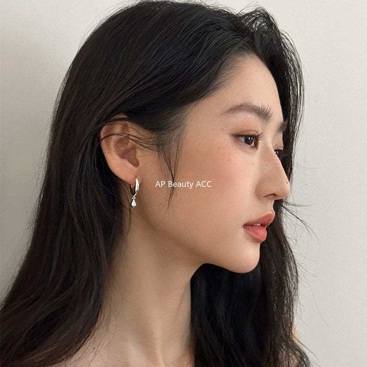 A관 - 물방울 모양 펜던트 925 은침 링 귀걸이 [EH-4435] 25.12-2