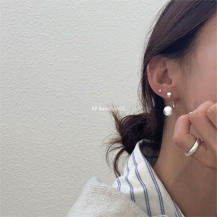 F관 - 925 실버 더블 볼 디자인 귀걸이 [C144] 25.09-2