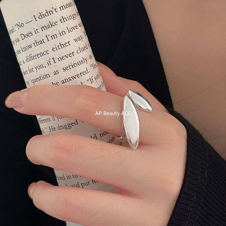 F관 - 925 실버 기하학 유광 오픈형 반지 [J343] 25.10-5