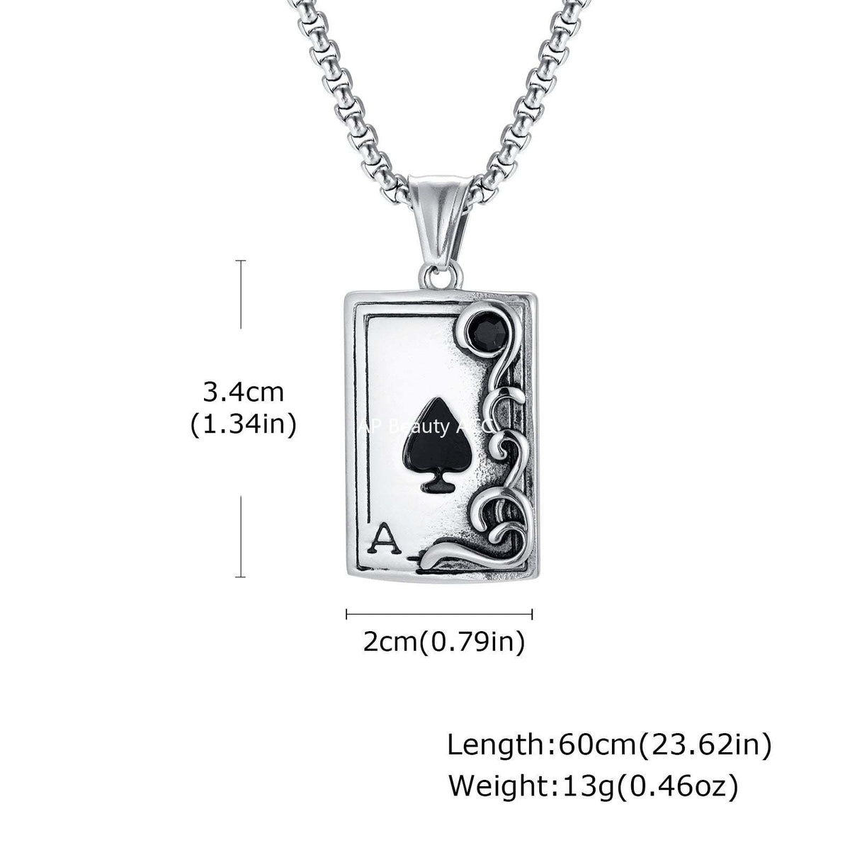 G관 - 스테인리스 스틸 포커 스페이드 A 펜던트 목걸이 [PN-2317S] 25.12-3