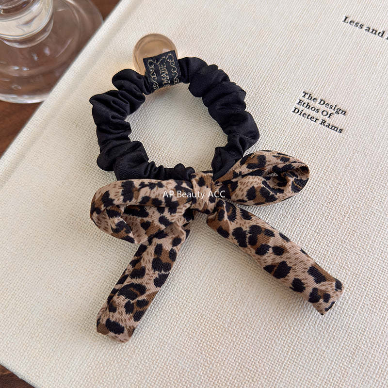 E관 - 호피 패브릭 리본 곱창 헤어밴드 [27487] 25.09-4