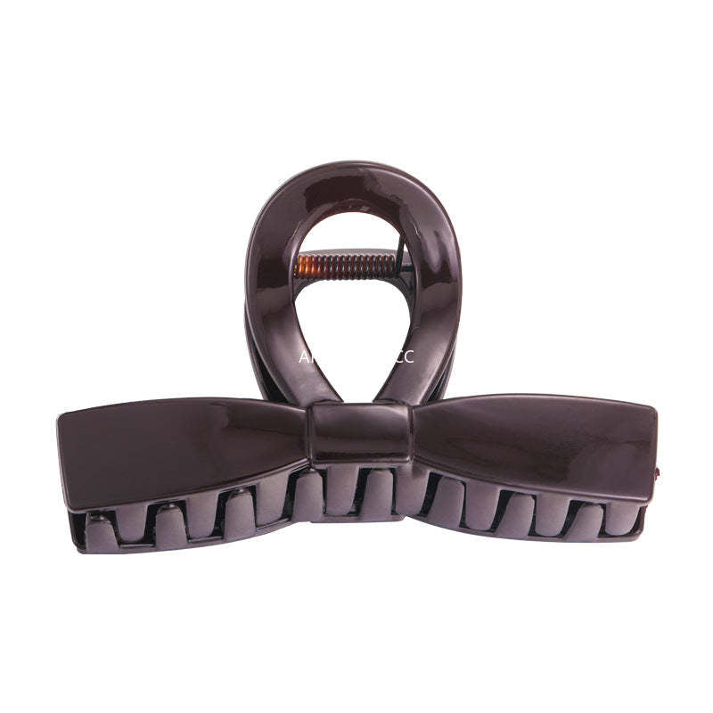 E관 - 초콜릿 브라운 리본 디자인 집게핀 [27614] 25.10-5