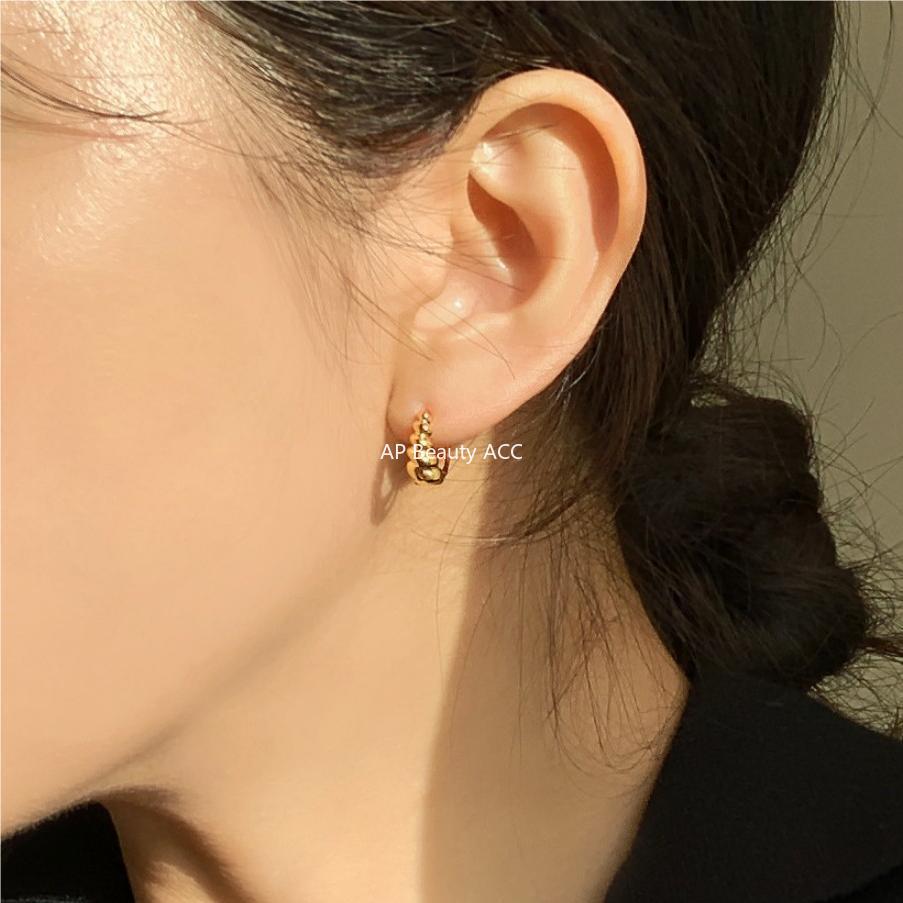 F관 - 925 실버 꼬임 디자인 링 귀걸이 [C1061] 25.09-4