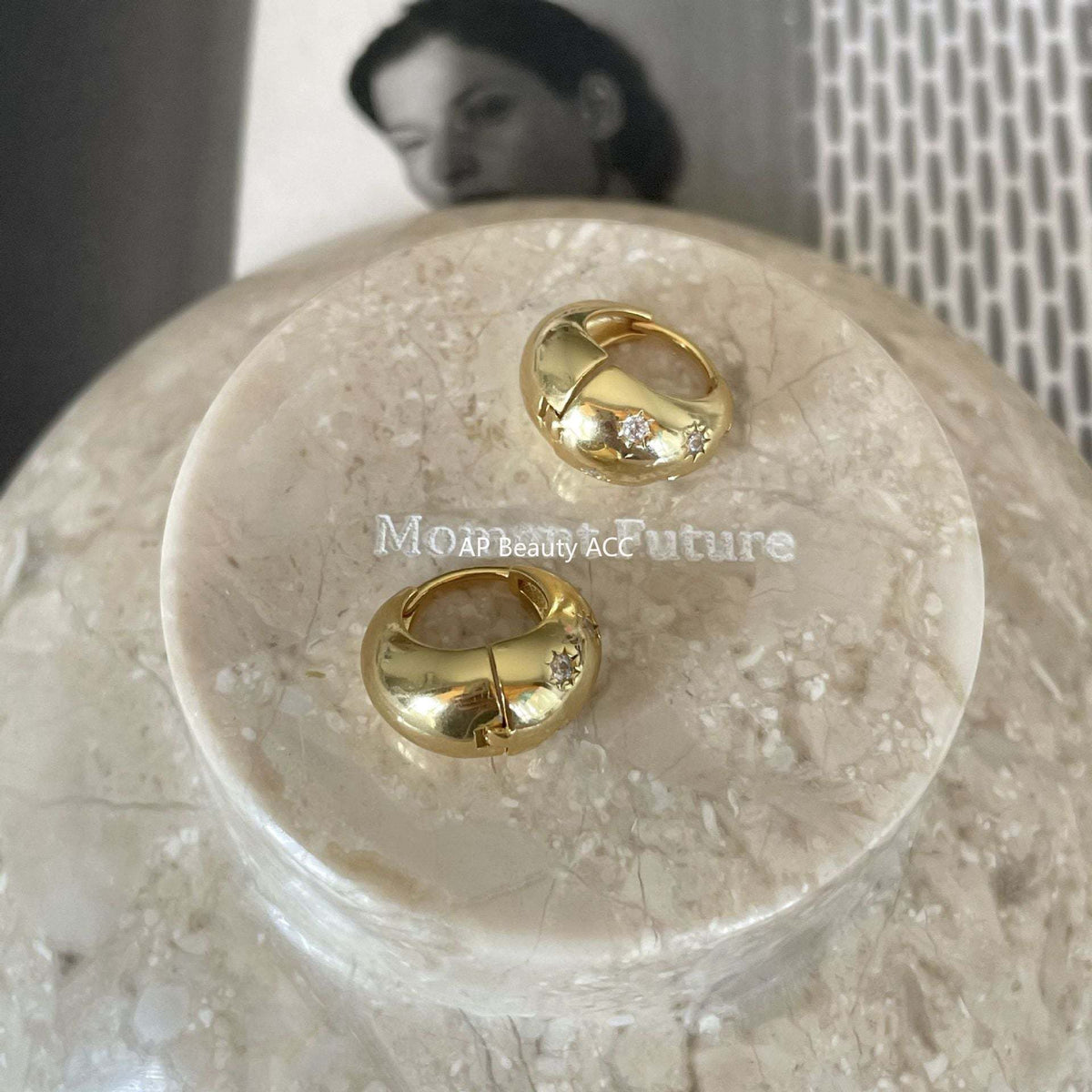 F관 - 925 실버 심플 큐빅 U형 귀걸이 [C1186] 25.12-3