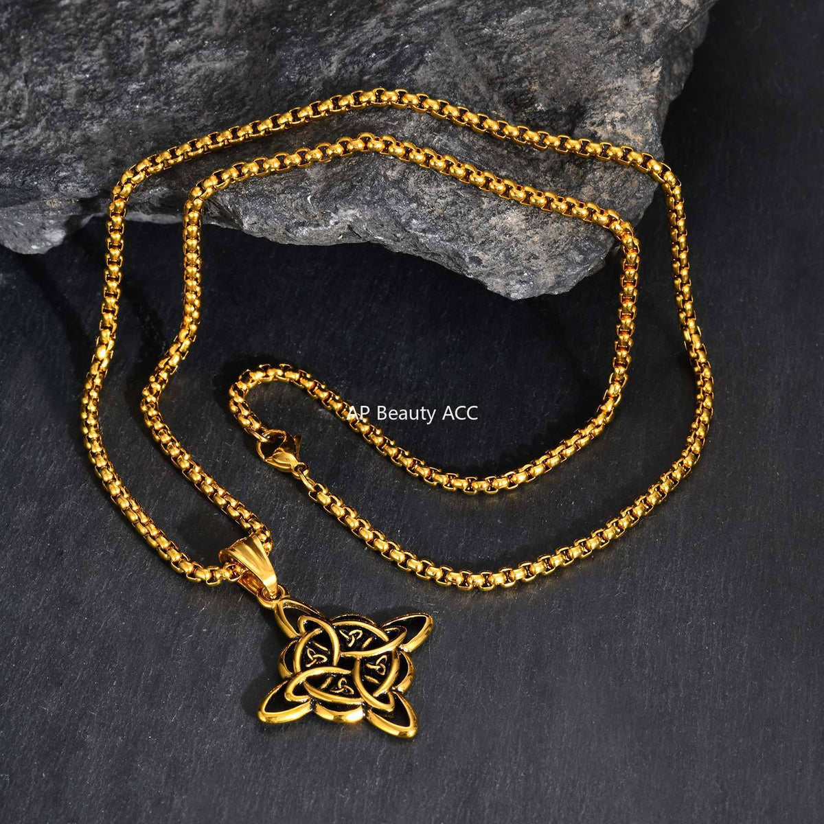 G관 - 스테인리스 스틸 원형 매듭 디자인 펜던트 목걸이 [PN-1945] 25.10-5