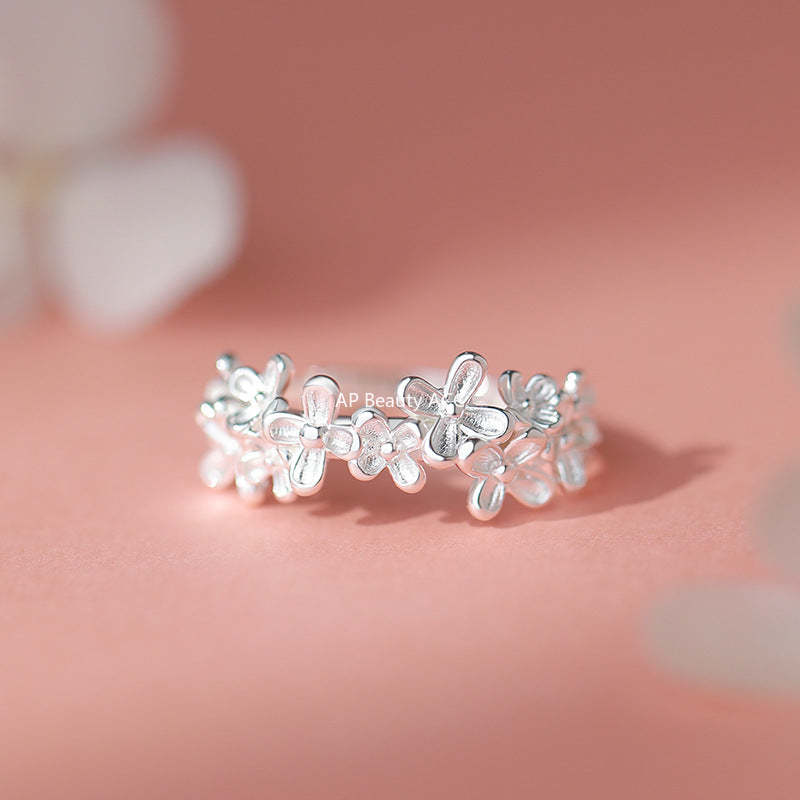 B관 - 999 실버 플라워 디자인 오픈형 반지 [YC3087R_1] 25.11-3