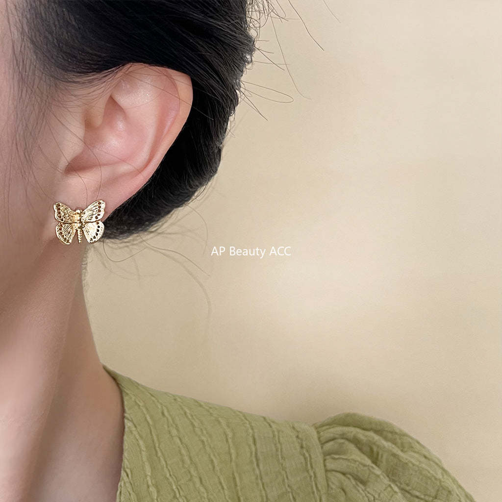 C관 - 나비 모양 심플 세련된 14K 도금 귀걸이 [4595-4596] 24.07-4