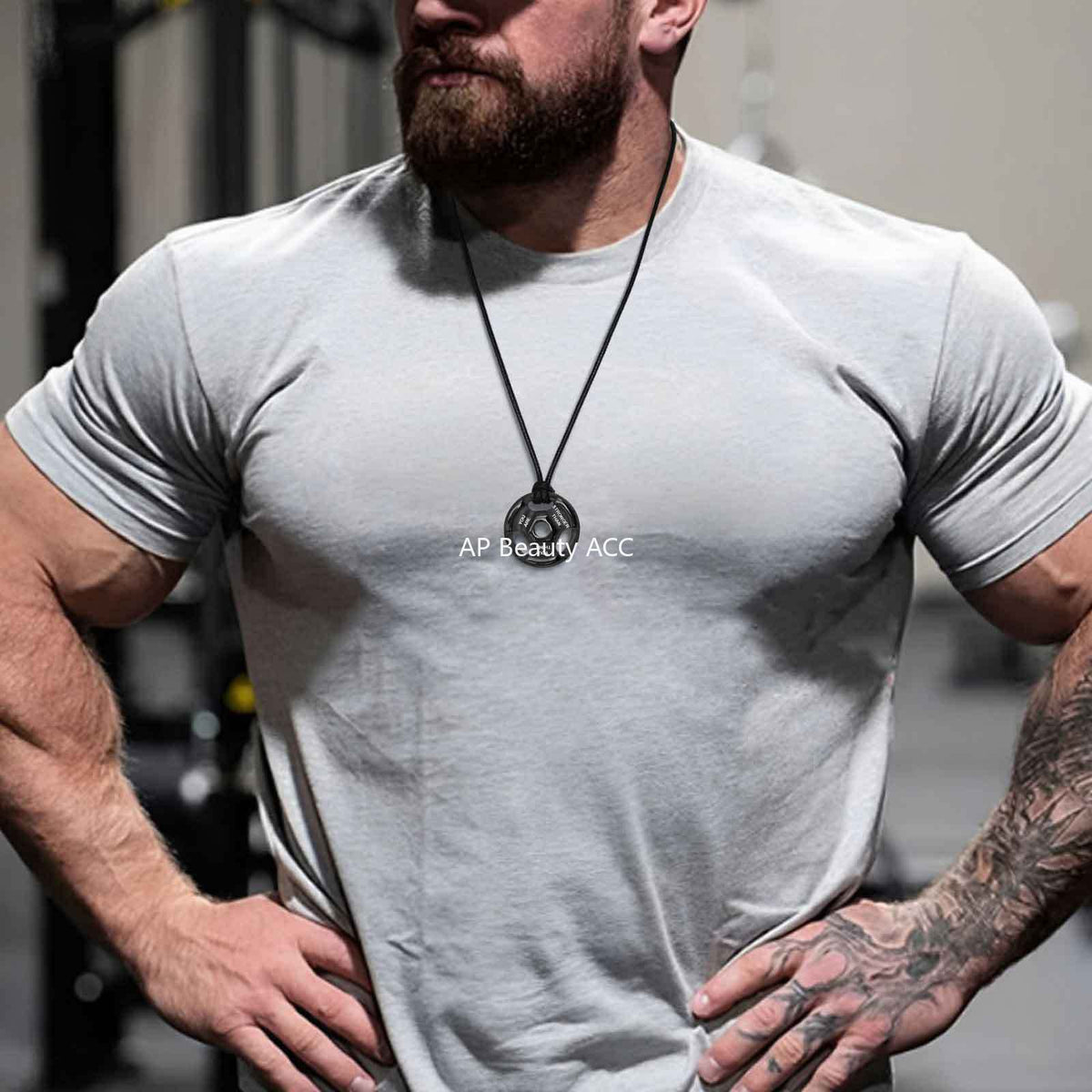 G관 - 스테인리스 덤벨 플레이트 바벨 펜던트 목걸이 [PN-1891] 25.11-2