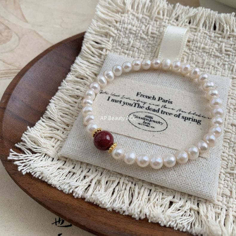 A관 - 천연 자금사 비즈 담수 진주 팔찌 [1637] 25.12-3