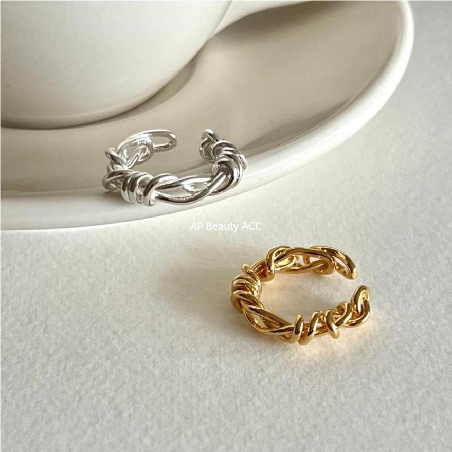 F관 - 925 실버 라인 매듭 모양 오픈형 반지 [J1823] 25.10-4