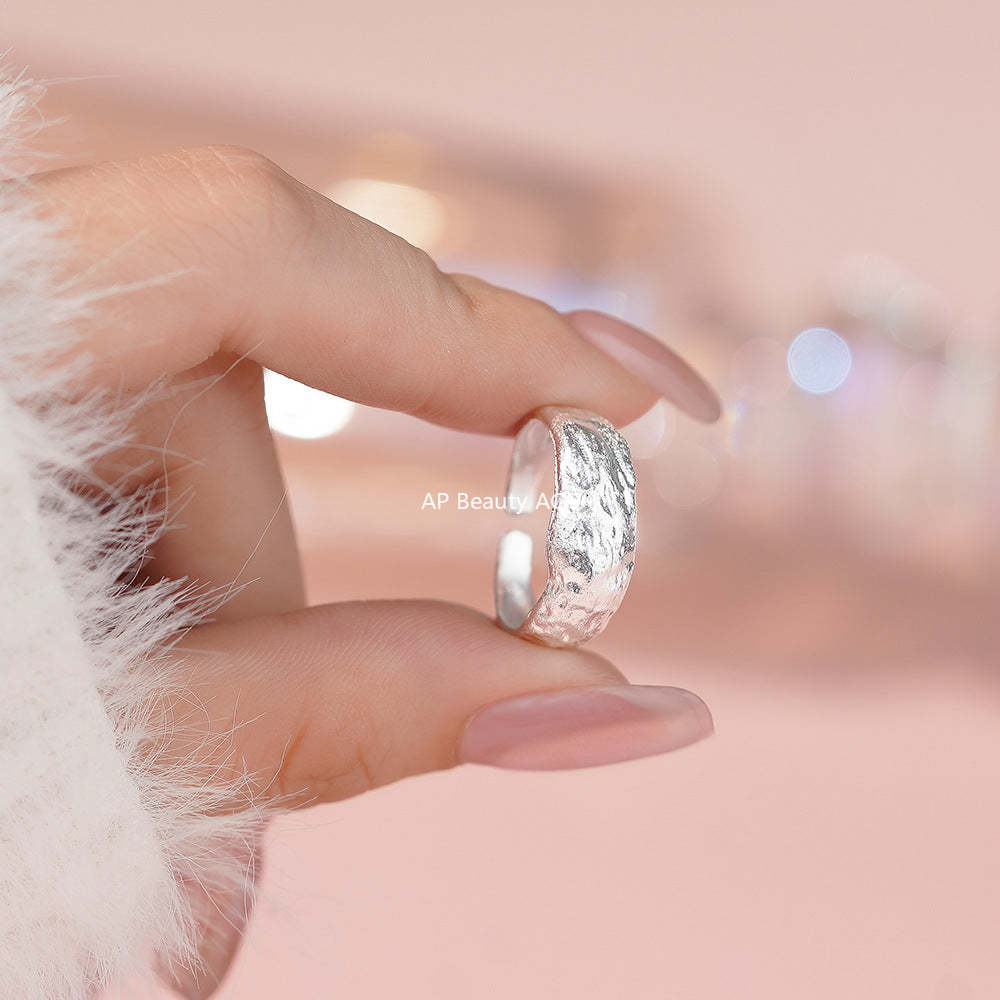 B관 - 999 실버 펀칭 패턴 오픈형 반지 [YC4555R_1] 25.12-1