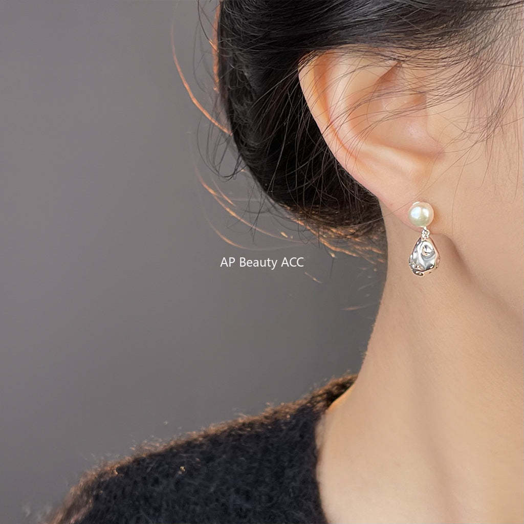 C관 - 14K 도금 925 은침 담수 진주 귀걸이 [5313-5314] 25.02-3