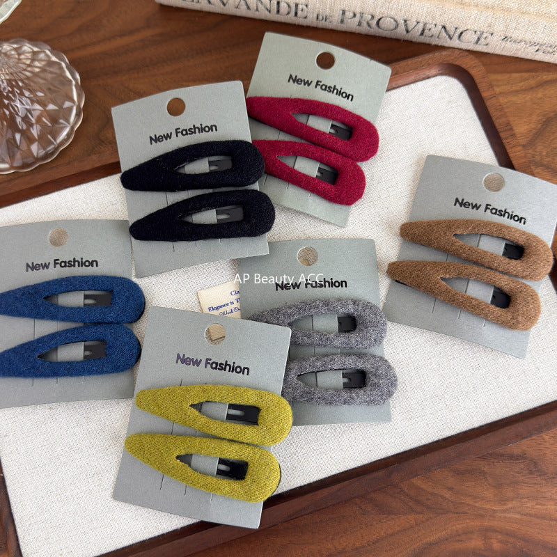 E관 - 모직 물방울 모양 사이드 헤어핀 [27647] 25.11-1