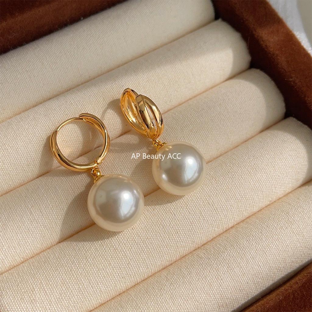 C관 - 글라스 진주 고급 14K 도금 귀걸이 [3689] 24.03-5