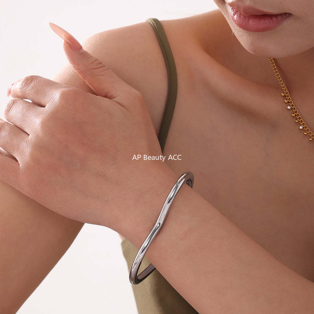 D관 - 하트 모양 18K 도금 스테인리스 스틸 팔찌 [Z393] 25.02-2