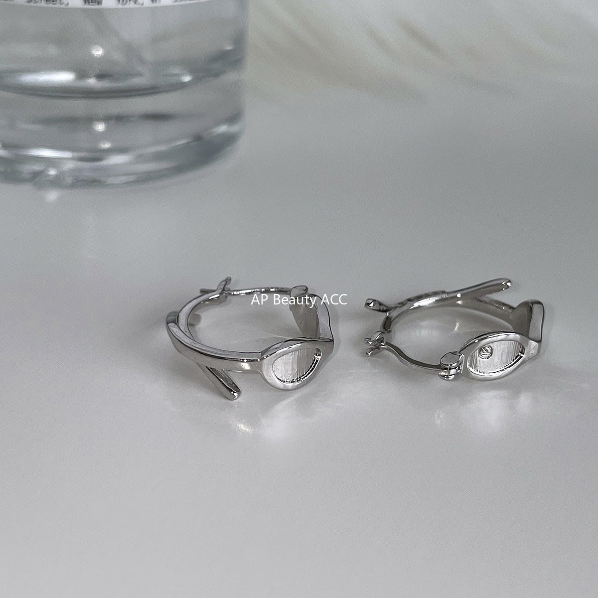 A관 - 925 은침 컬러 큐빅 링 귀걸이 [EH-4027] 25.10-2