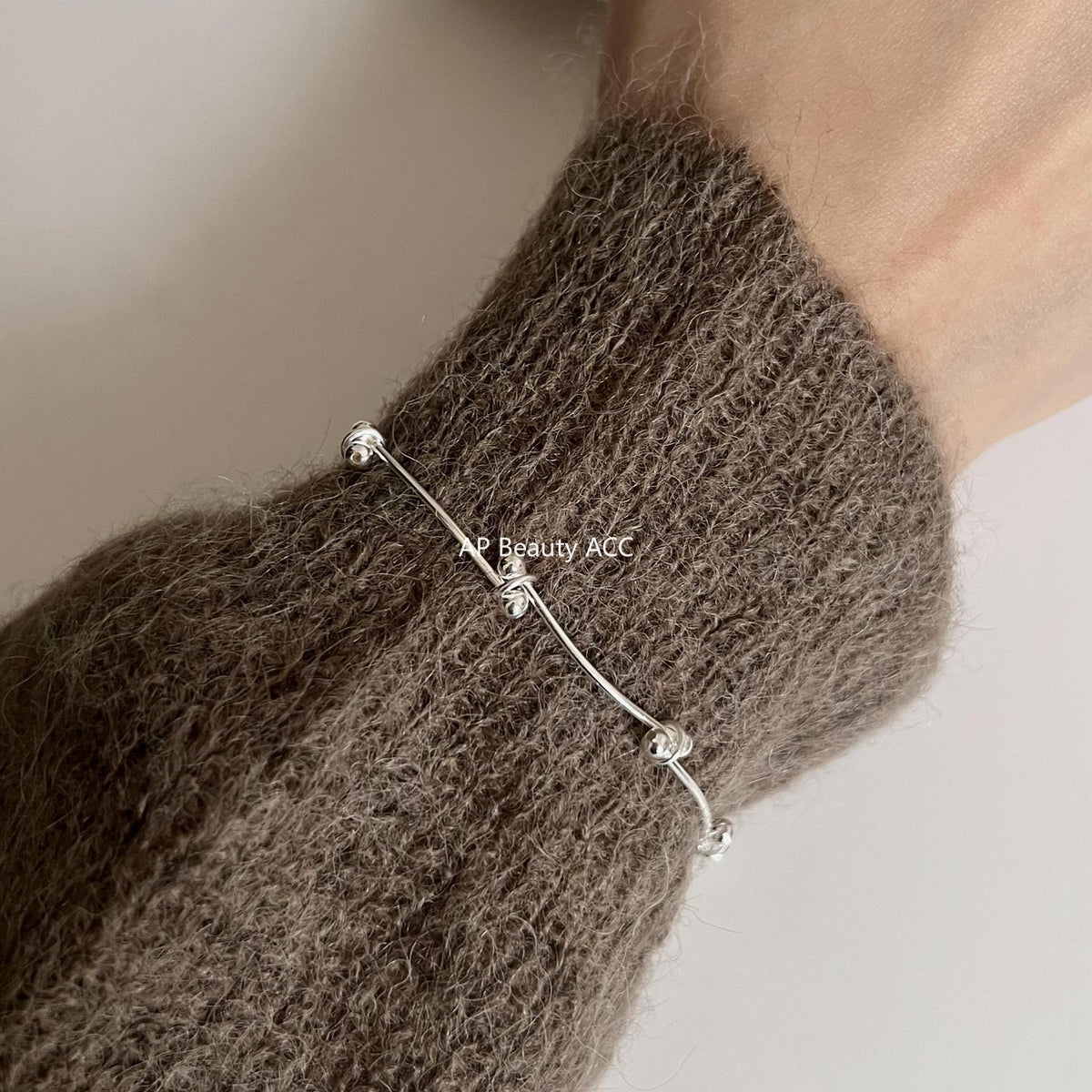 F관 - 925 실버 폴딩 라인 비즈 팔찌 [A312] 25.12-1