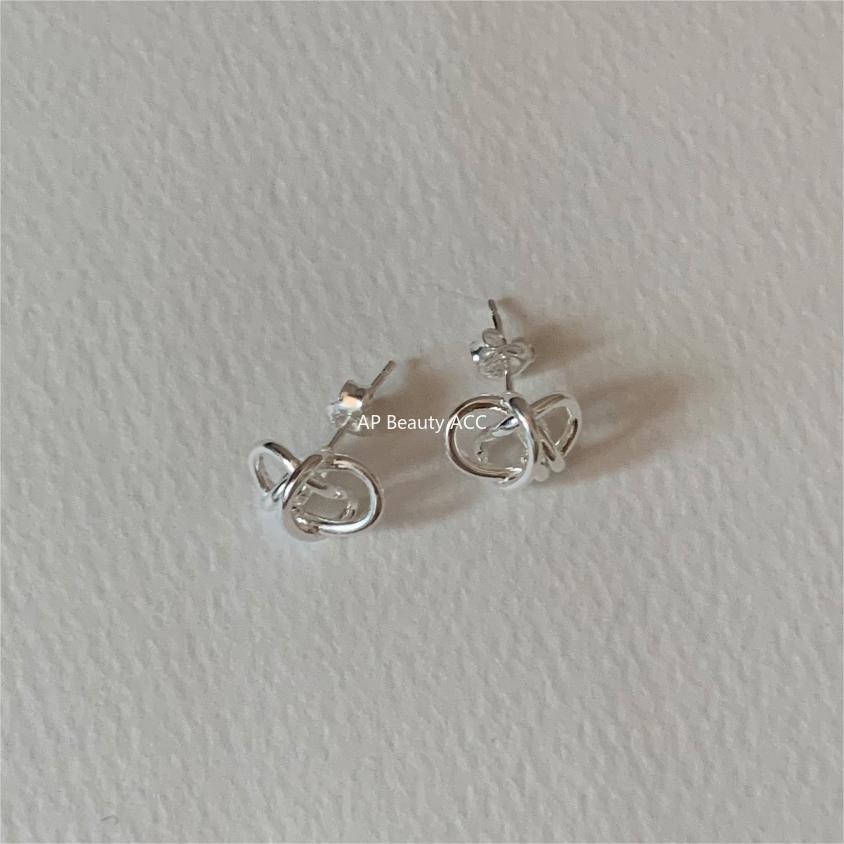 F관 - 925 실버 매듭 디자인 스터드 귀걸이 [C1246] 25.10-2