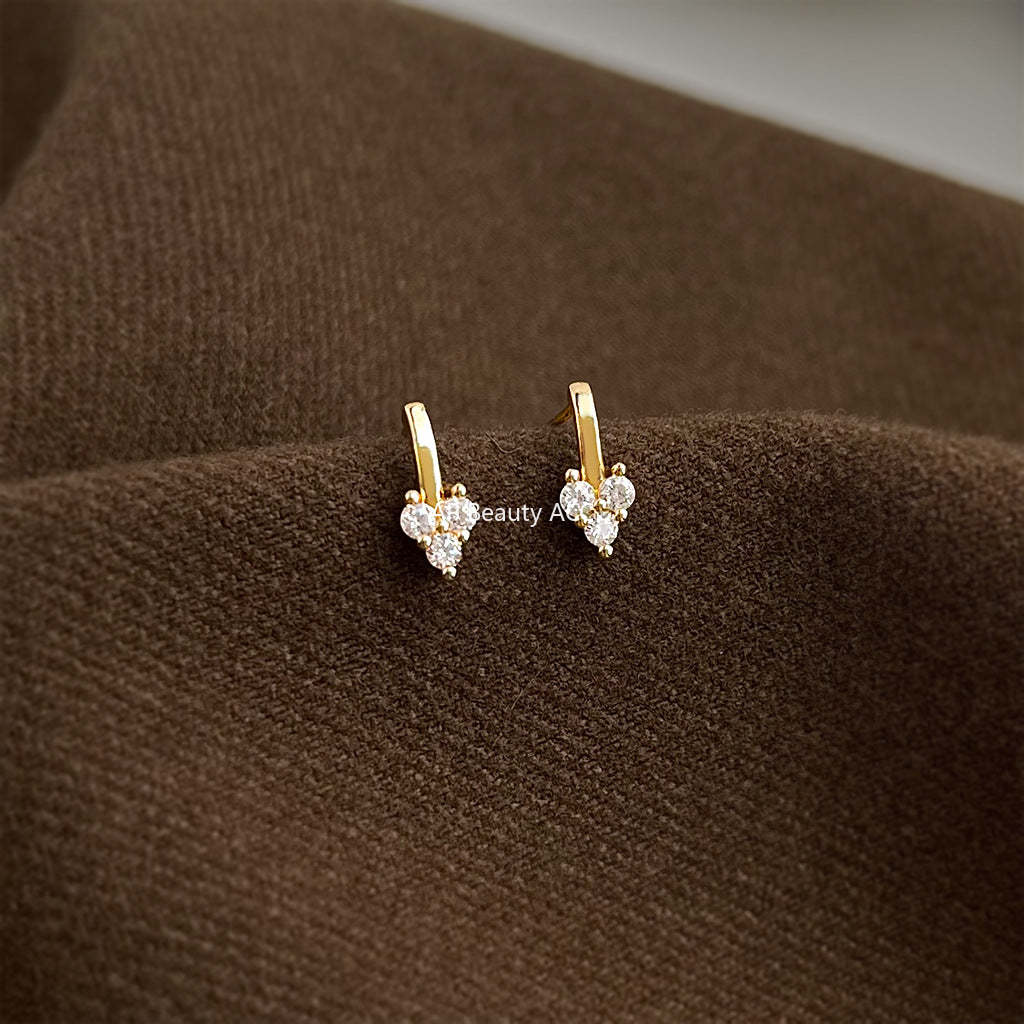 C관 - 미니 하트 큐빅 925 은침 귀걸이 [7183] 25.12-2