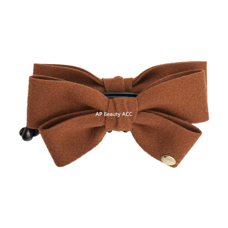 E관 - 양면 모직 리본 골드 포인트 집게핀 [27639] 25.11-1