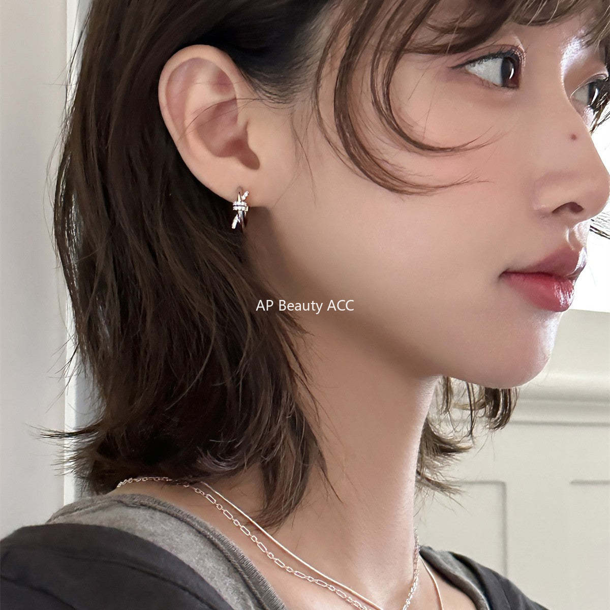 A관 - 큐빅 꼬임 매듭 은침 귀걸이 [EH-3441] 25.04-4