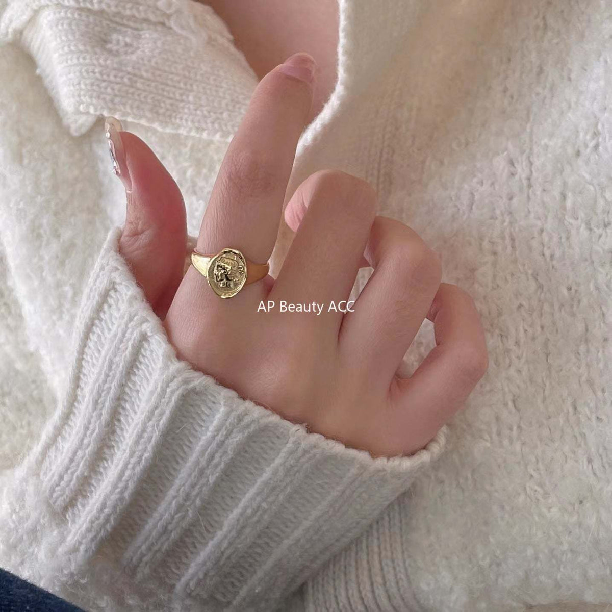 F관 - 925 실버 원형 유럽 인물상 디자인 반지 [J1134] 25.10-4