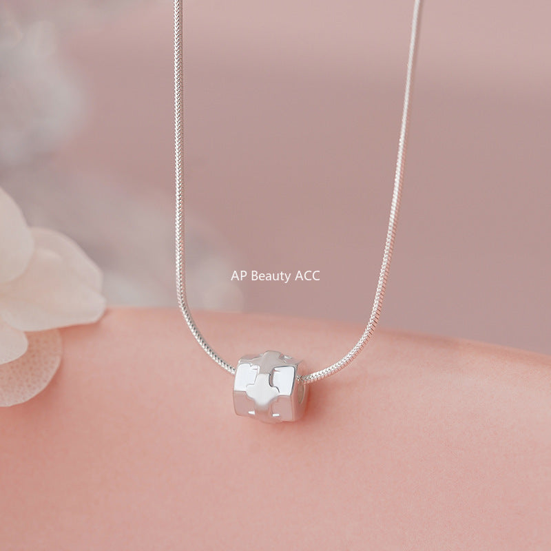 B관 - 925 실버 곡선형 크로스 펜던트 목걸이 [YC3897N] 25.10-2