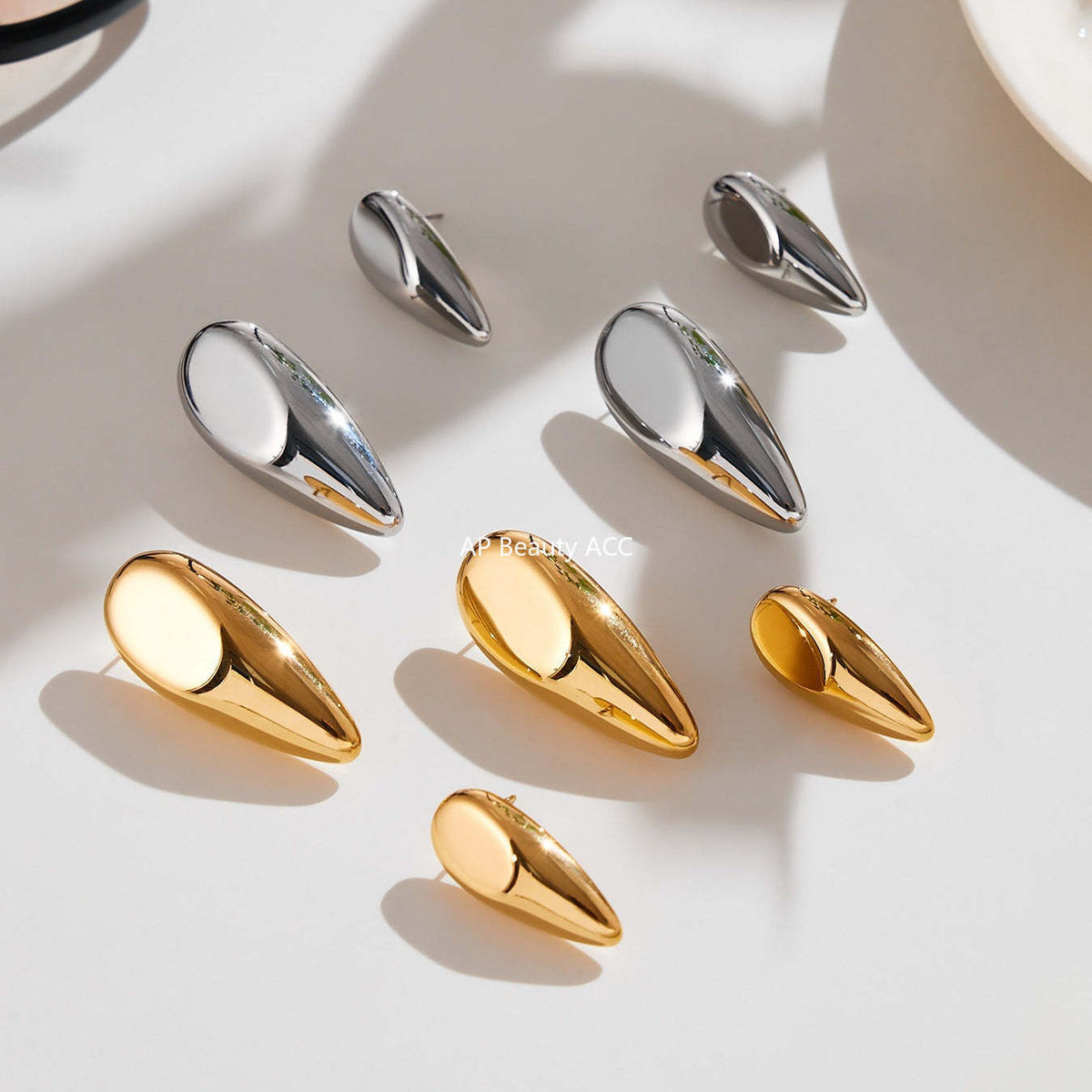 D관 - 스테인리스 스틸 왁스끈 물방울 펜던트 롱 목걸이 귀걸이 [TXP428-TXF428] 25.10-2