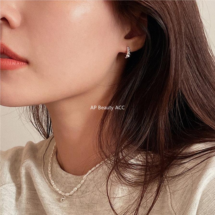 F관 - 925 실버 꼬임 디자인 링 귀걸이 [C1061] 25.09-4