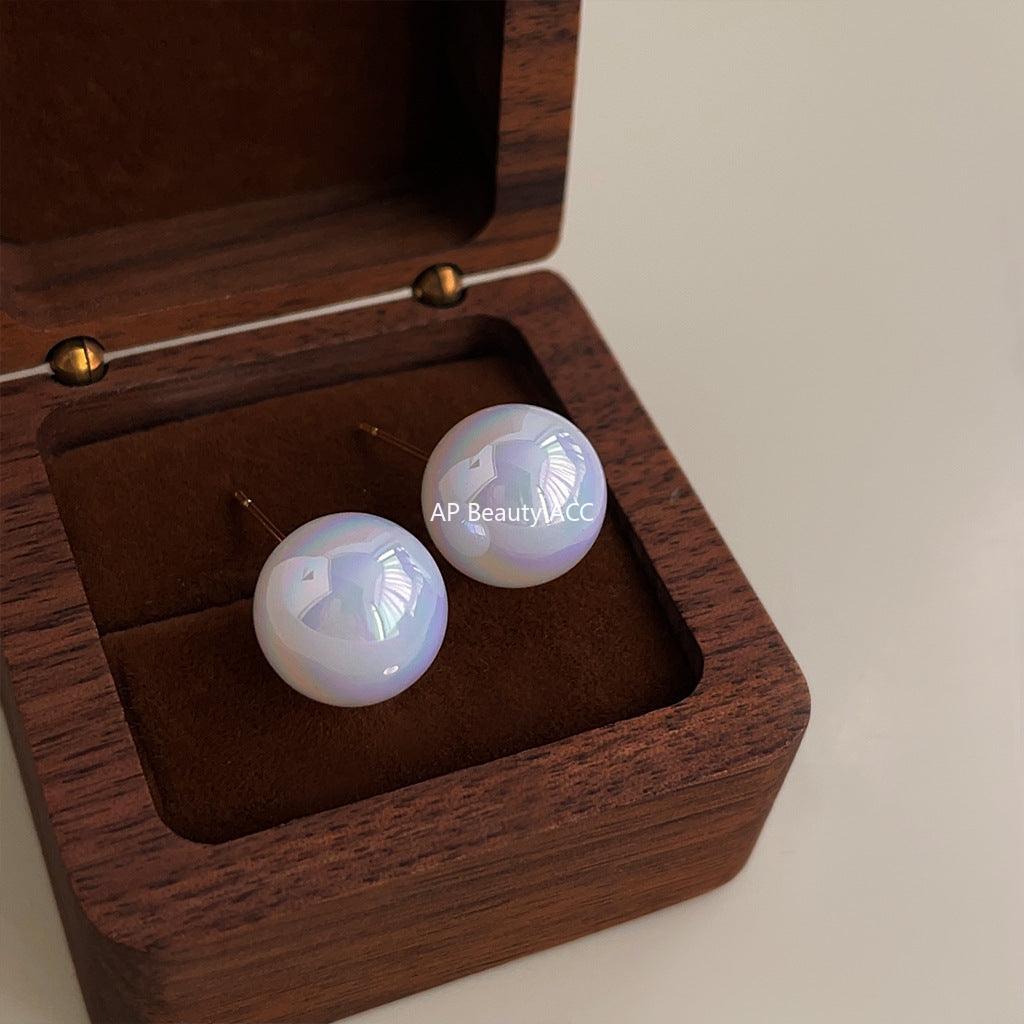 C관 - 컬러풀 원형 기하학 레진 진주 엘레강스 산뜻한 귀걸이 [3618] 24.03-2