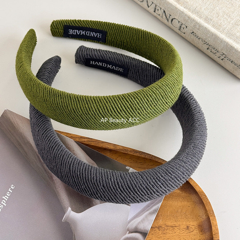 E관 - 코듀로이 스펀지 와이드 머리띠 [21924] 25.11-2