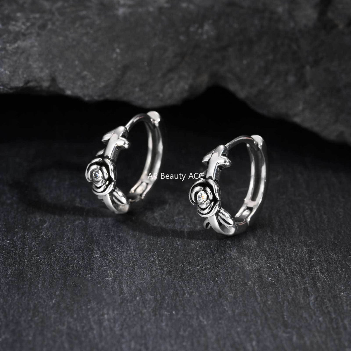 G관 - 여우 로즈 디자인 스테인리스 스틸 귀걸이 [EH-821] 25.12-2